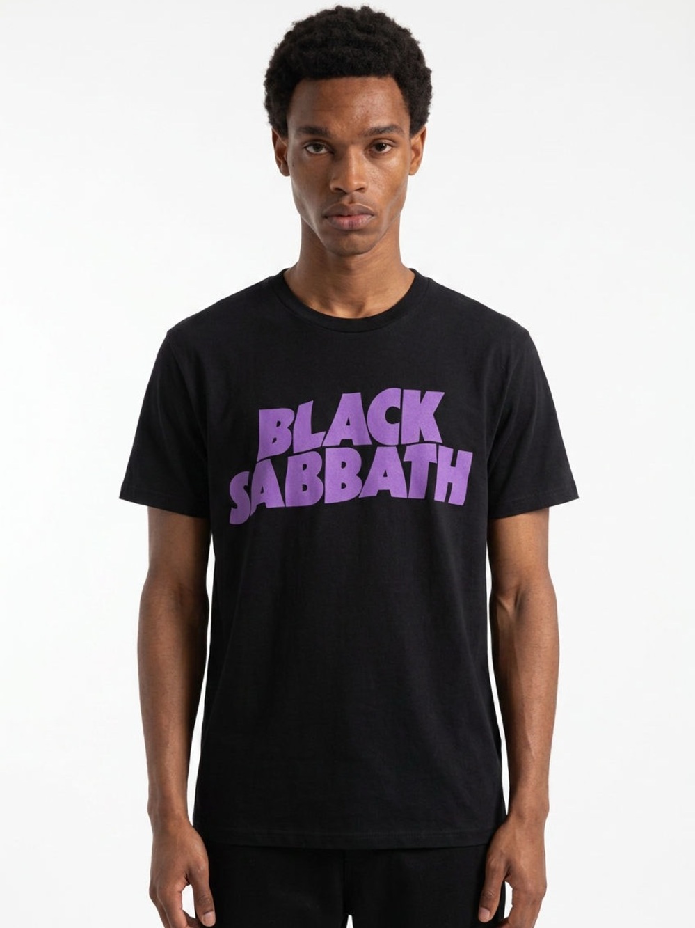BLACK SABBATH | Black Short Sleeve Band Tee with Purple Graphic Unisex Size XL